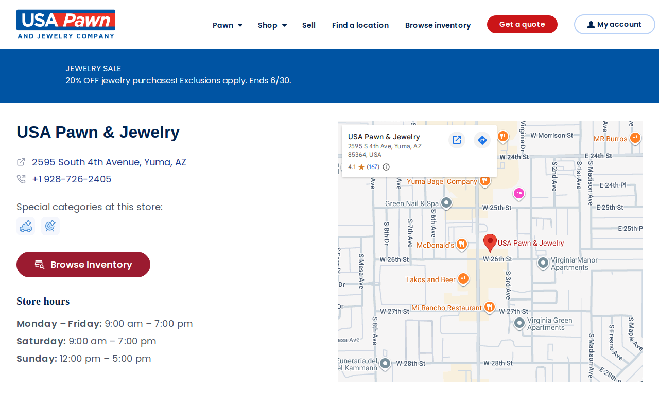 USA Pawn and Jewelry website preview