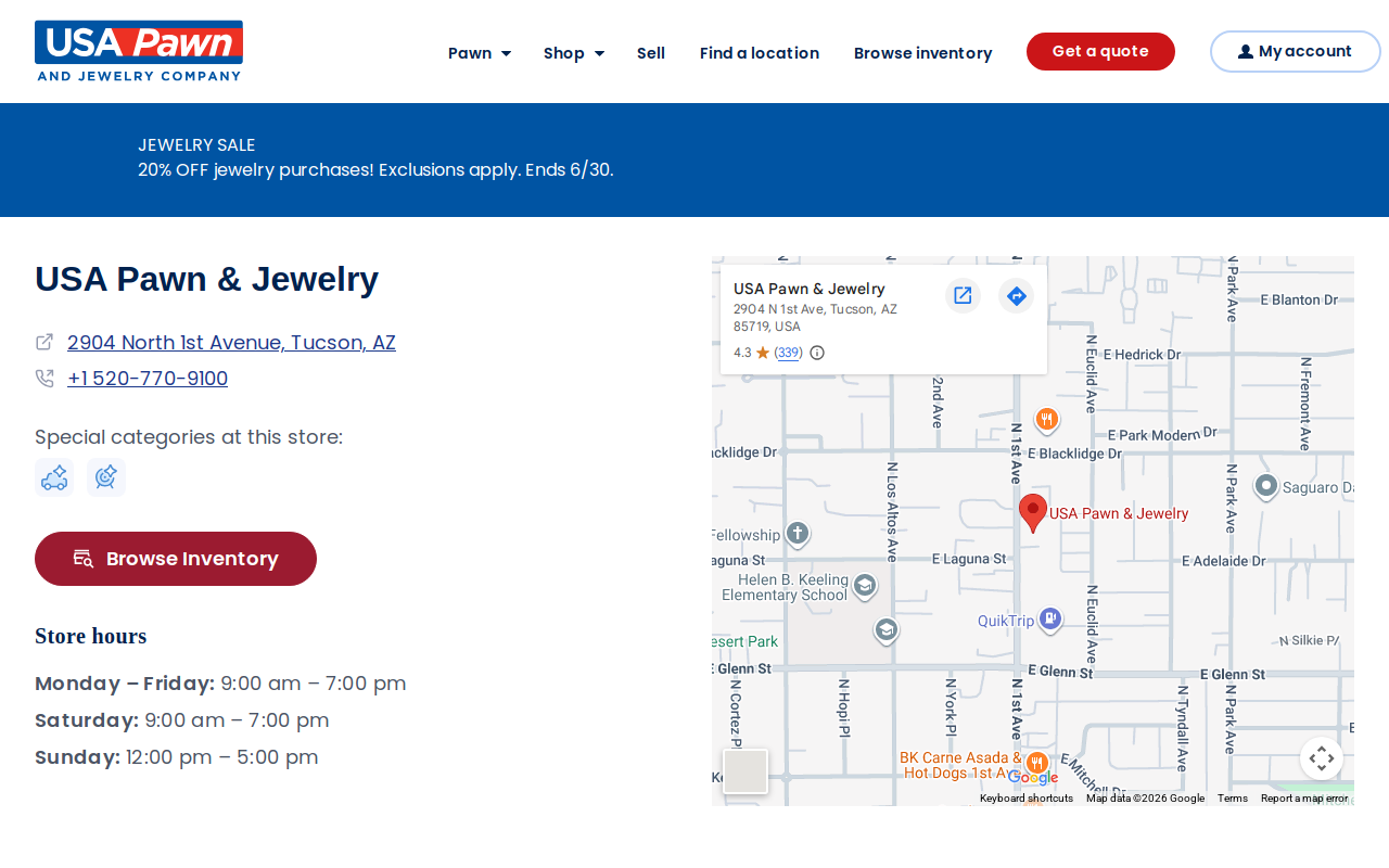 USA Pawn and Jewelry website preview