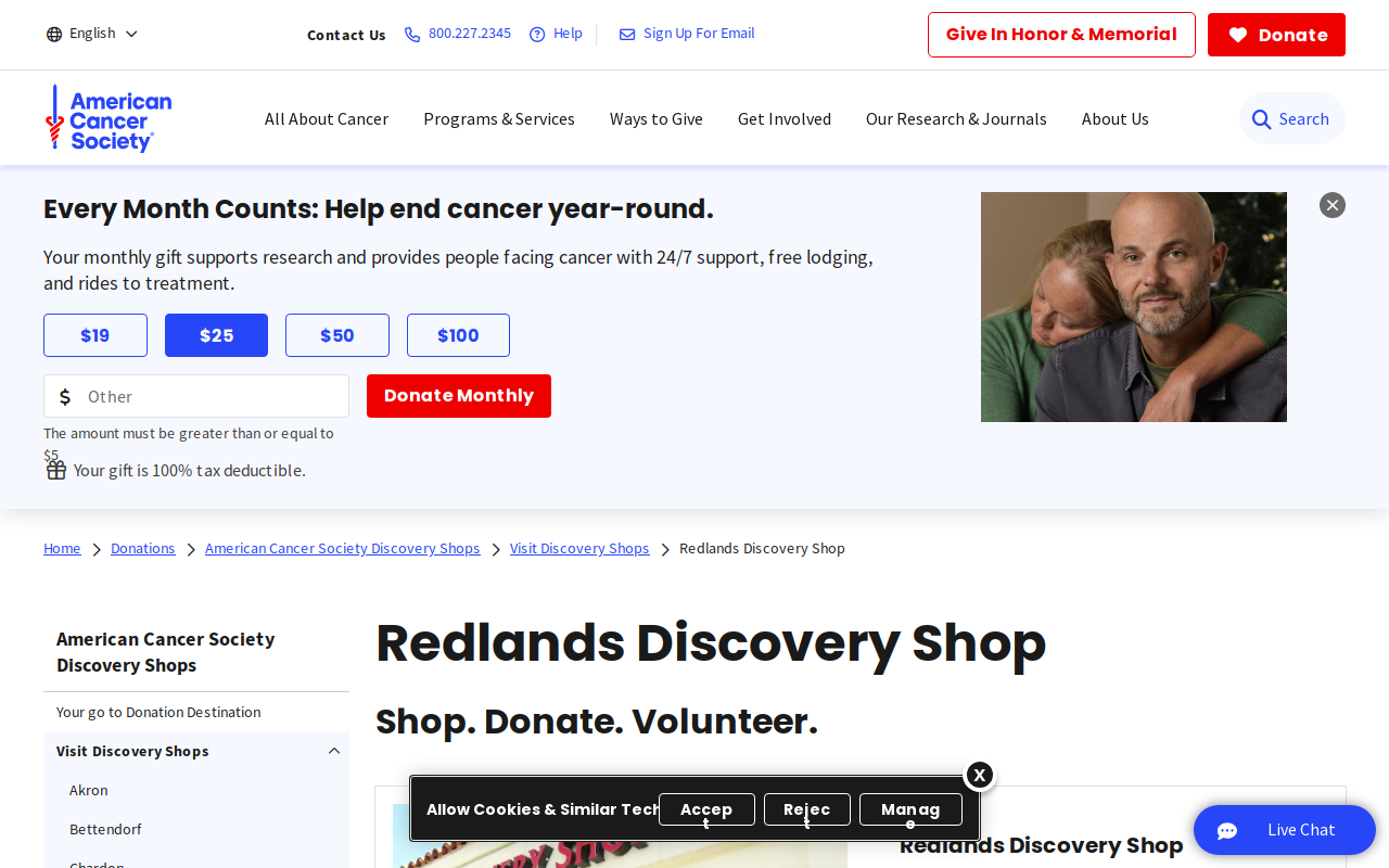 Discovery Shop website preview