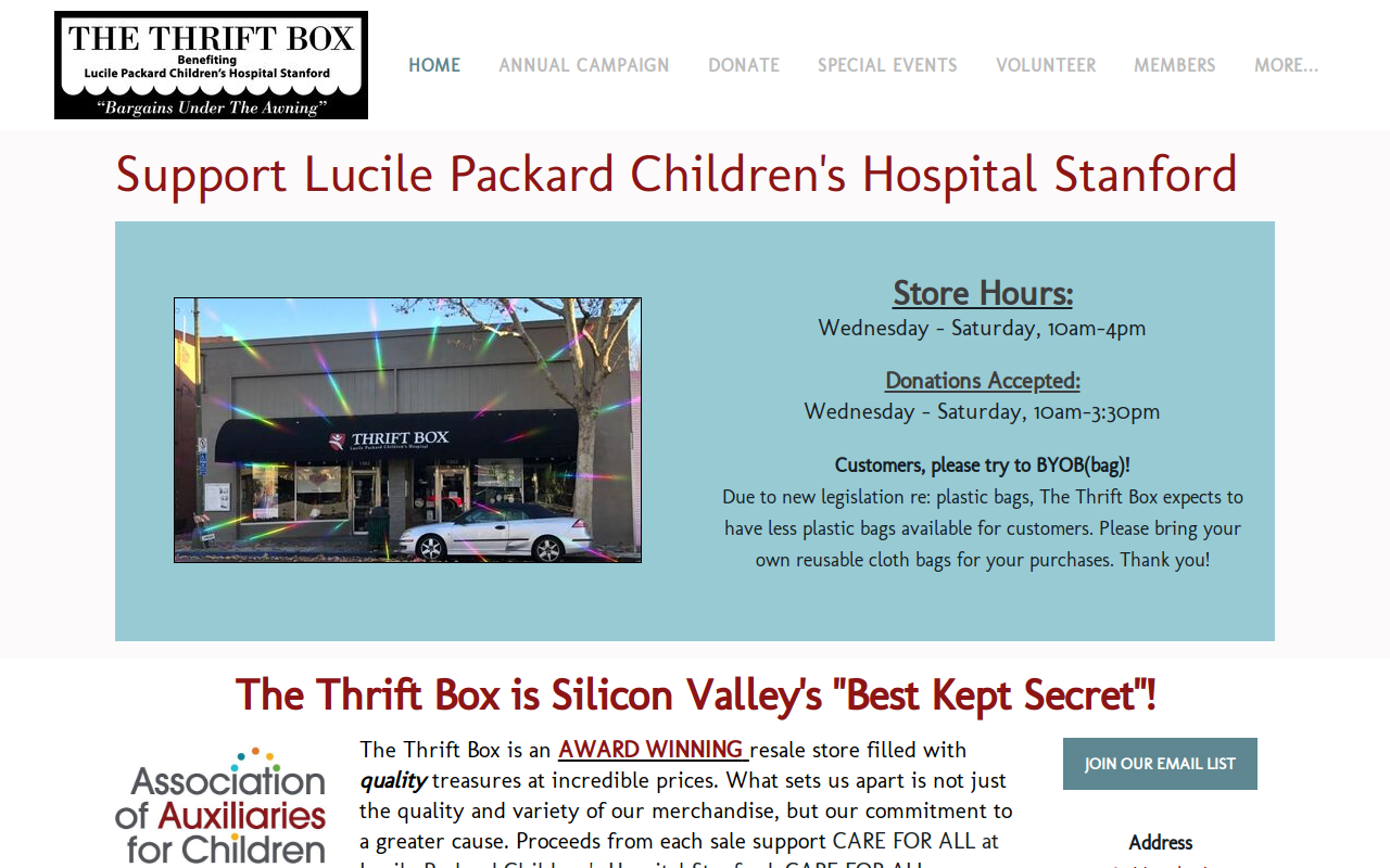 Thrift Box website preview