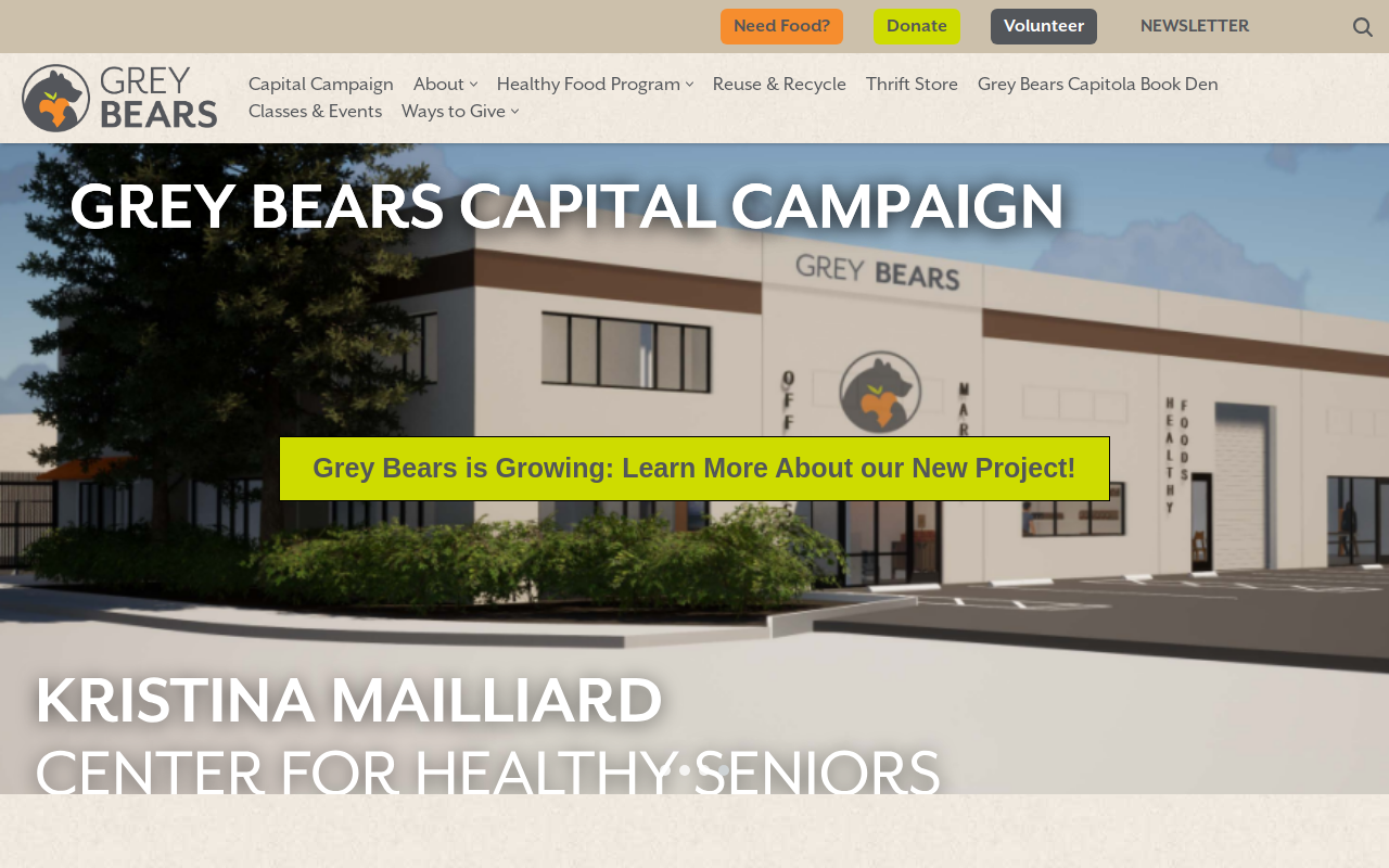 Grey Bears Thrift Store website preview