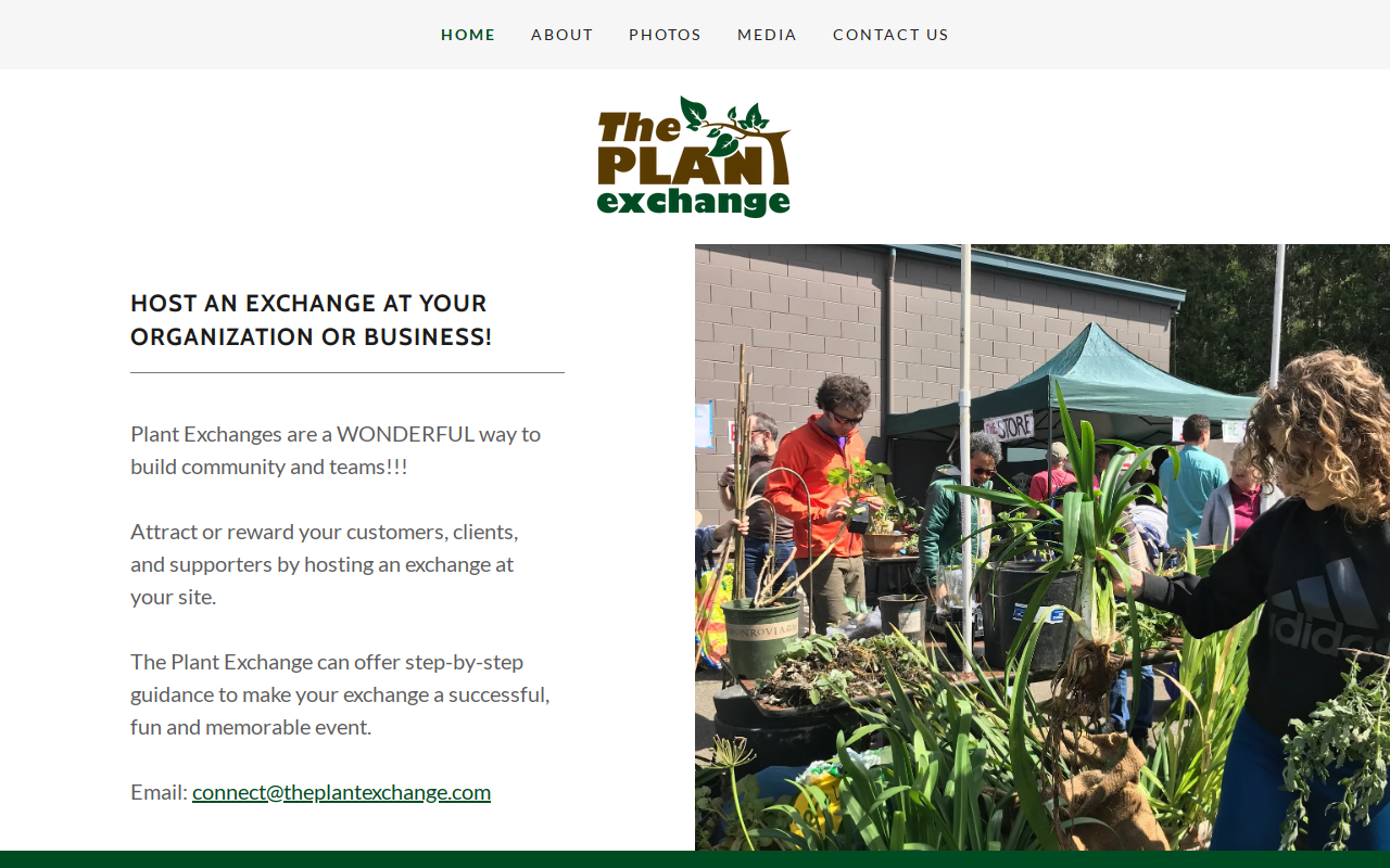 The Plant Exchange website preview