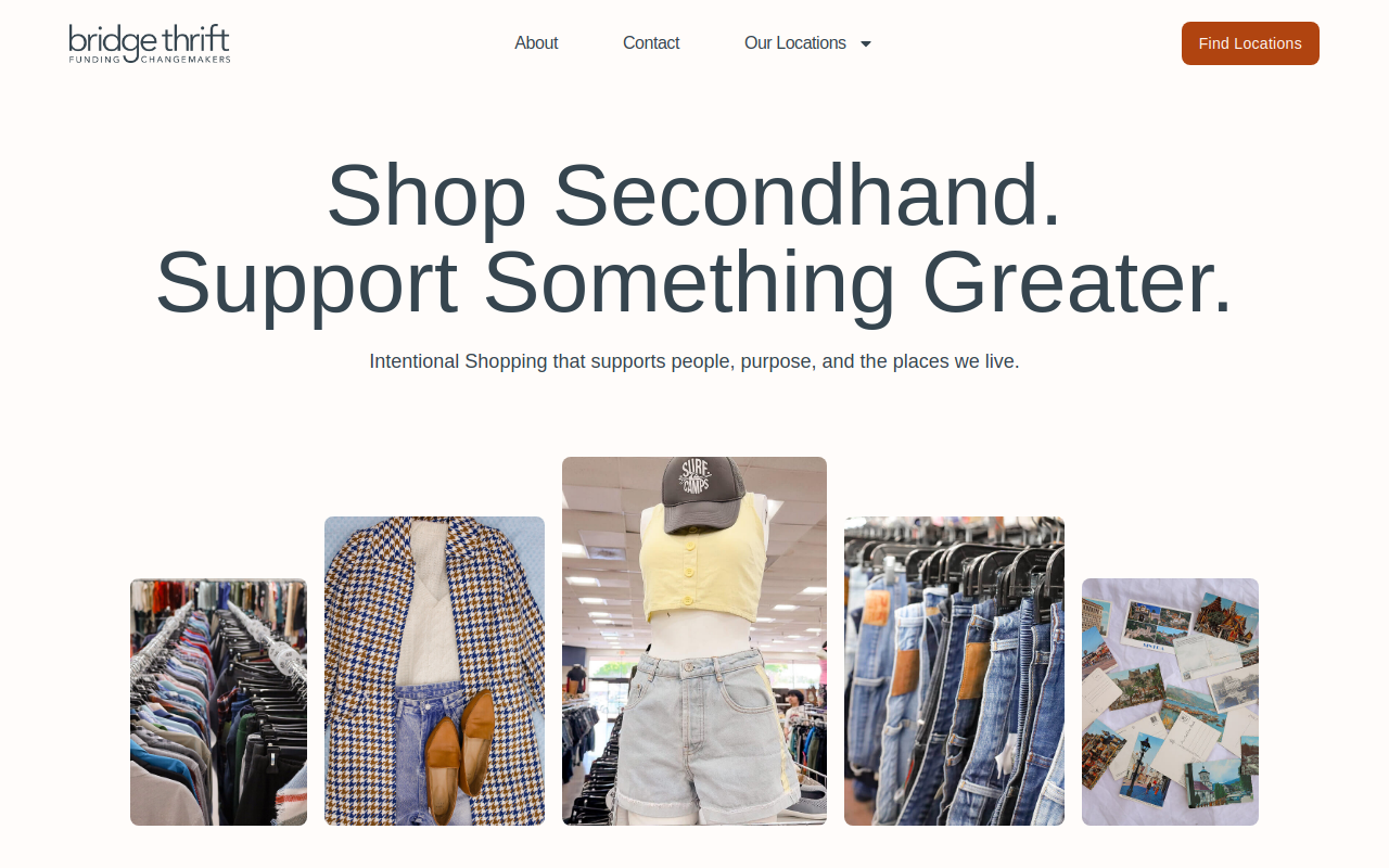 Bridge Thrift website preview