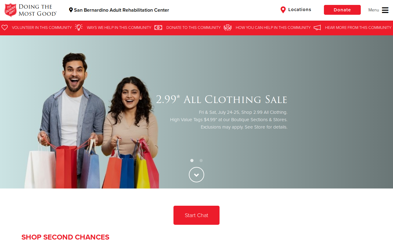 The Salvation Army website preview