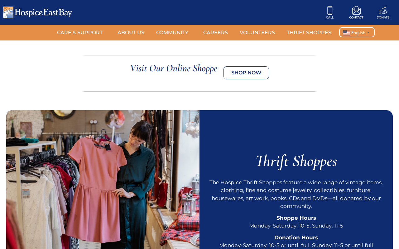 Hospice Thrift Shoppes website preview