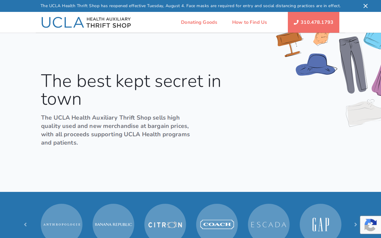 UCLA Health Thrift Shop website preview