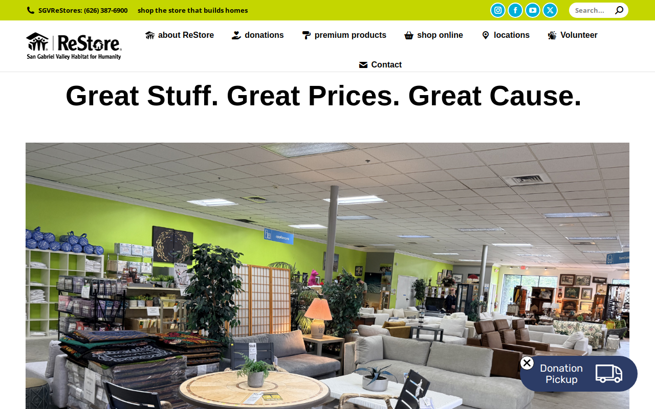 Habitat for Humanity Restore website preview
