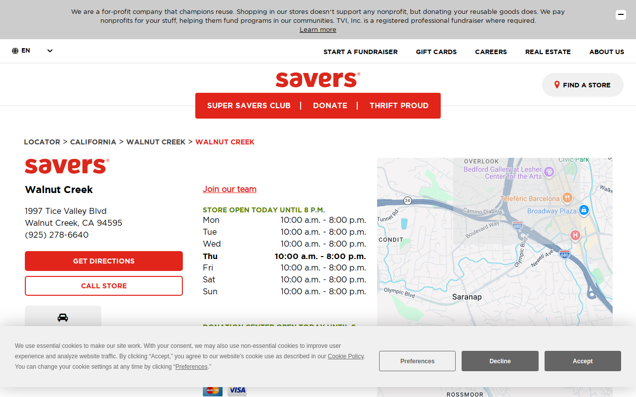 Savers website preview