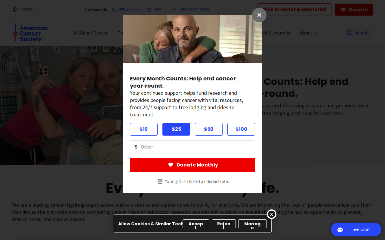American Cancer Society Discovery Shop website preview