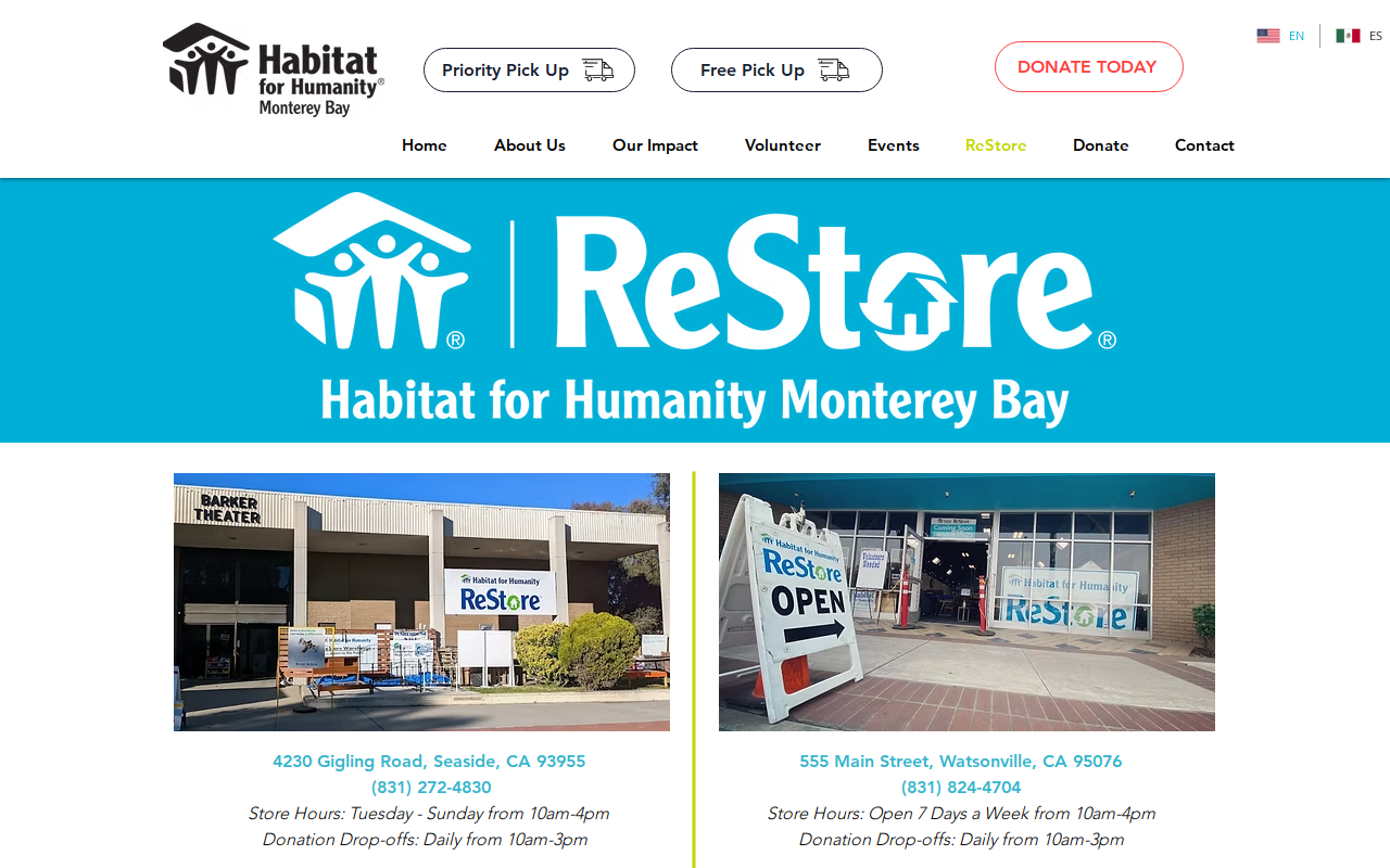 Habitat for Humanity ReStore website preview