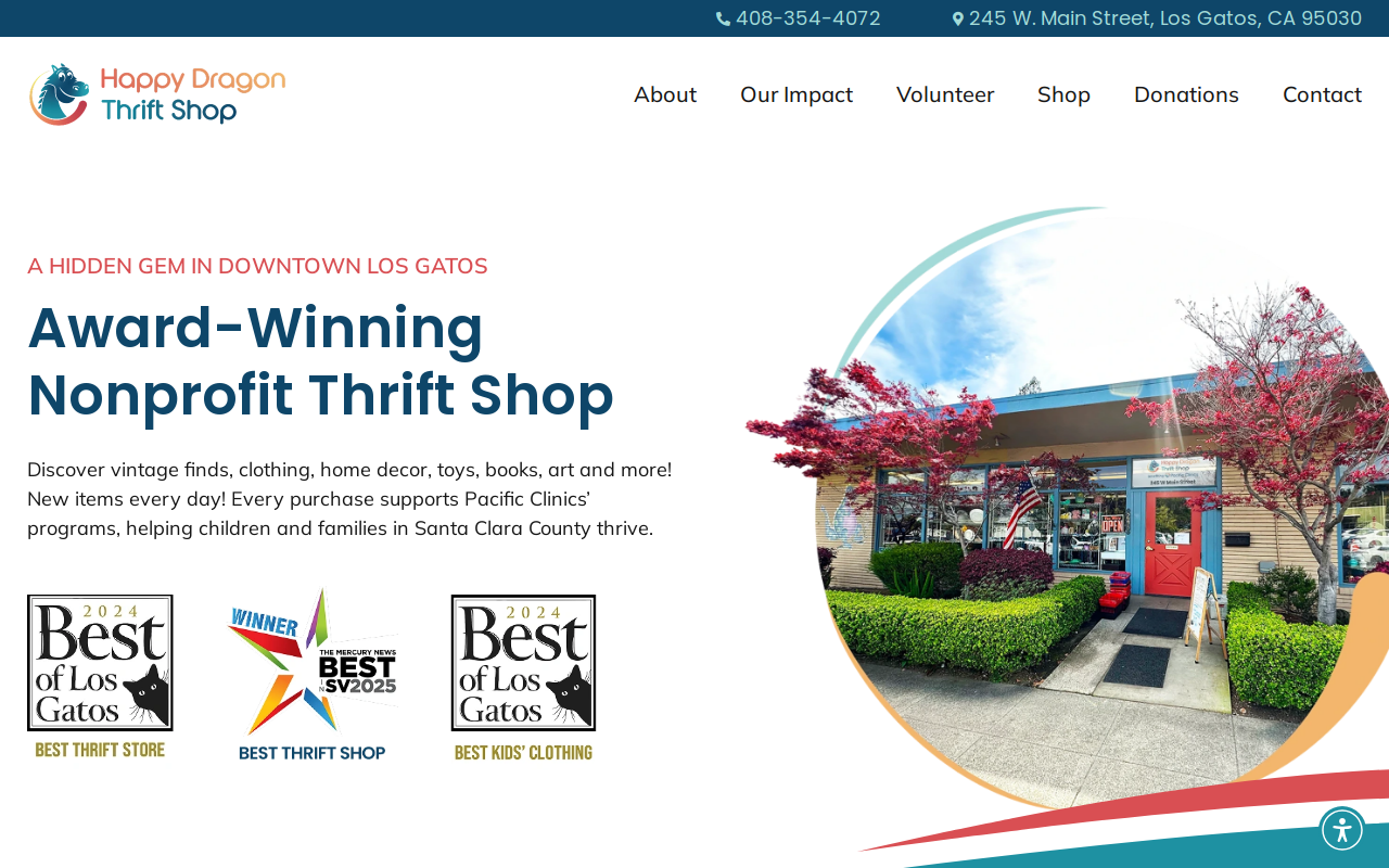 Happy Dragon Thrift Shop website preview