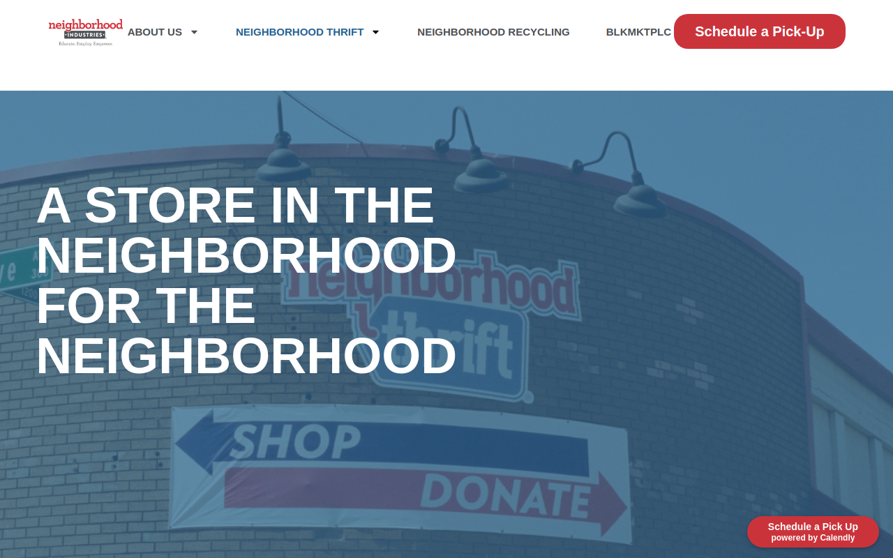 Neighborhood Thrift website preview