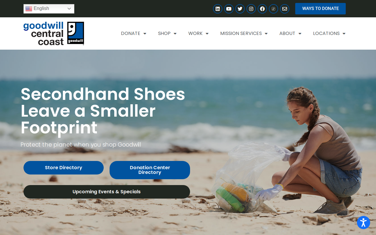 Goodwill Central Coast Outlet website preview