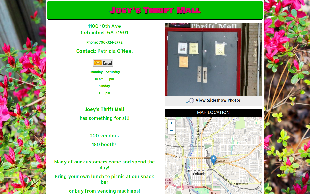 Joey's Thrift Mall website preview