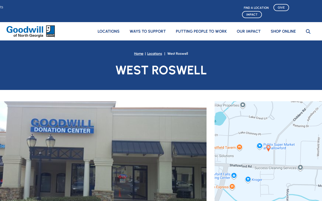 Goodwill - West Roswell Donation Center website preview