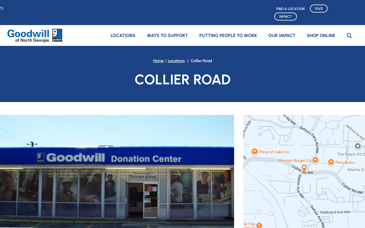 Goodwill Donation Center website preview