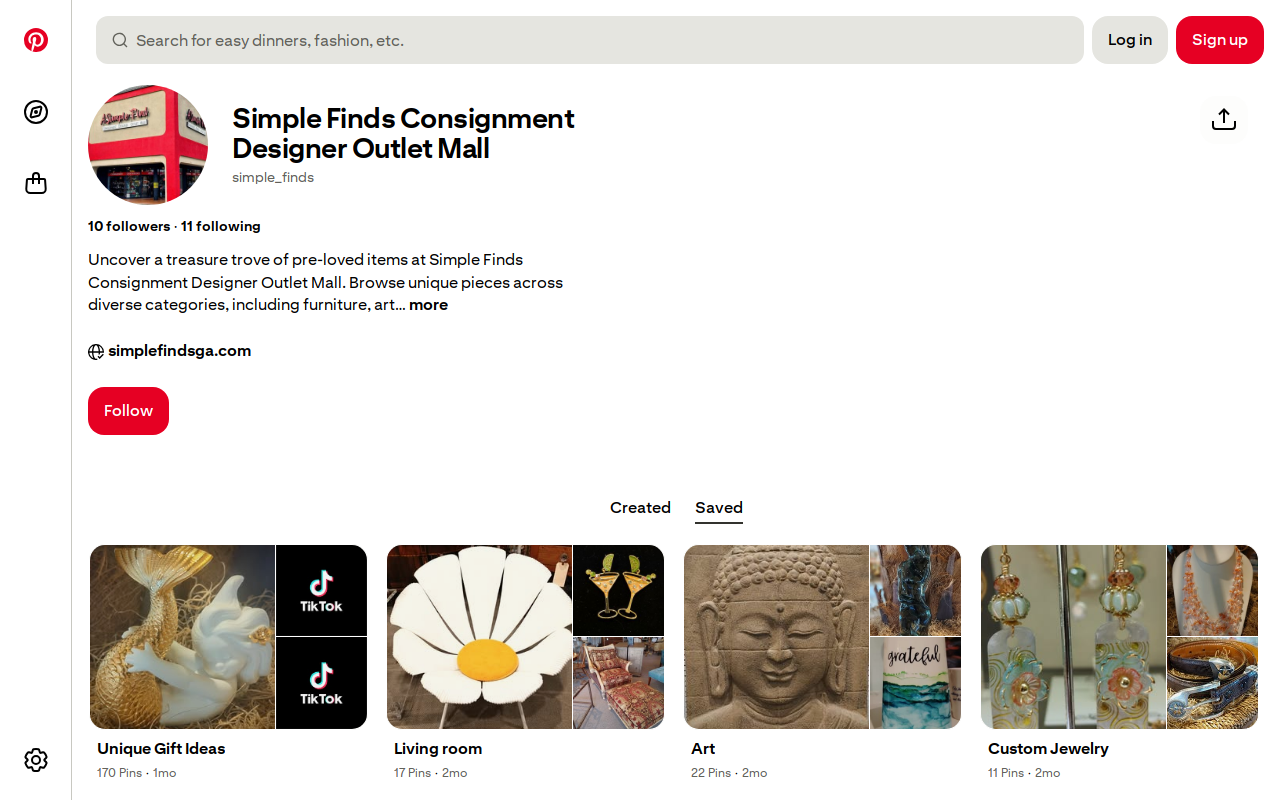 A Simple Find Consignment Designer Outlet Mall website preview