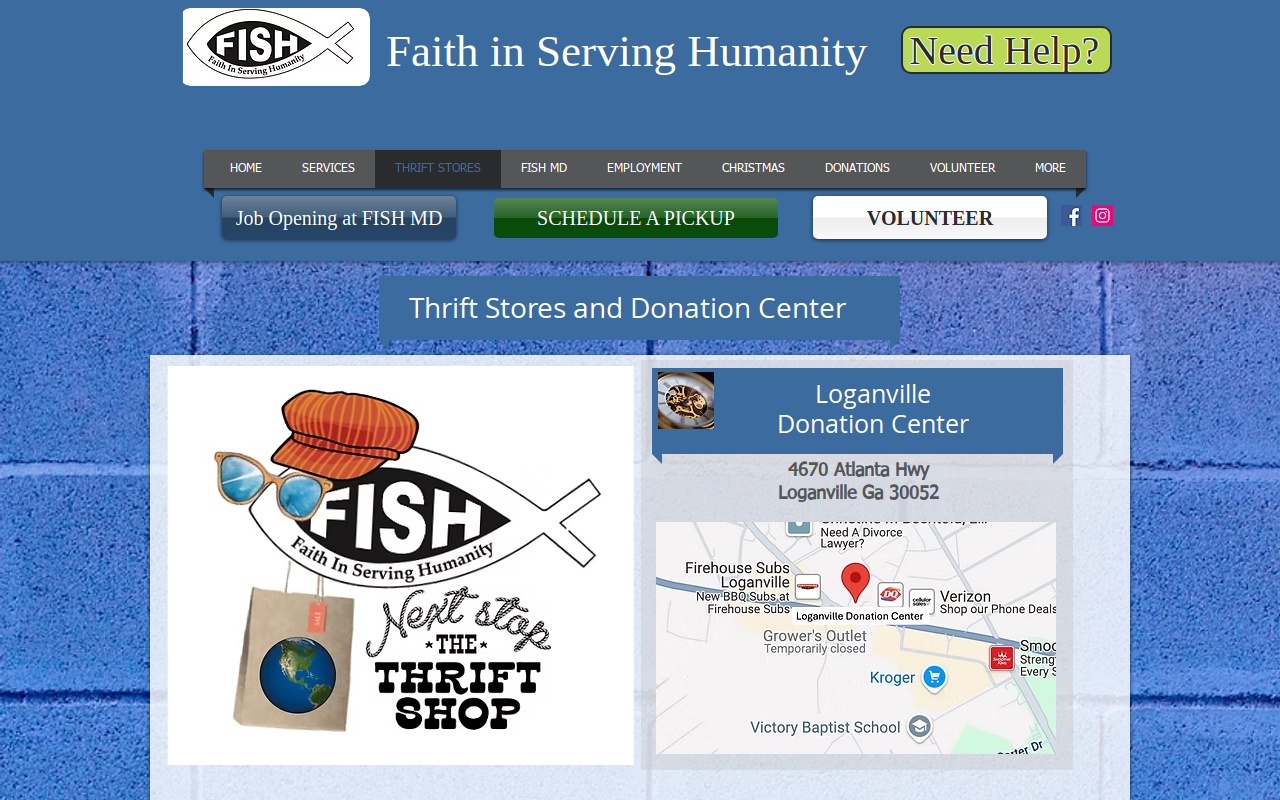 FISH Thrift Store website preview
