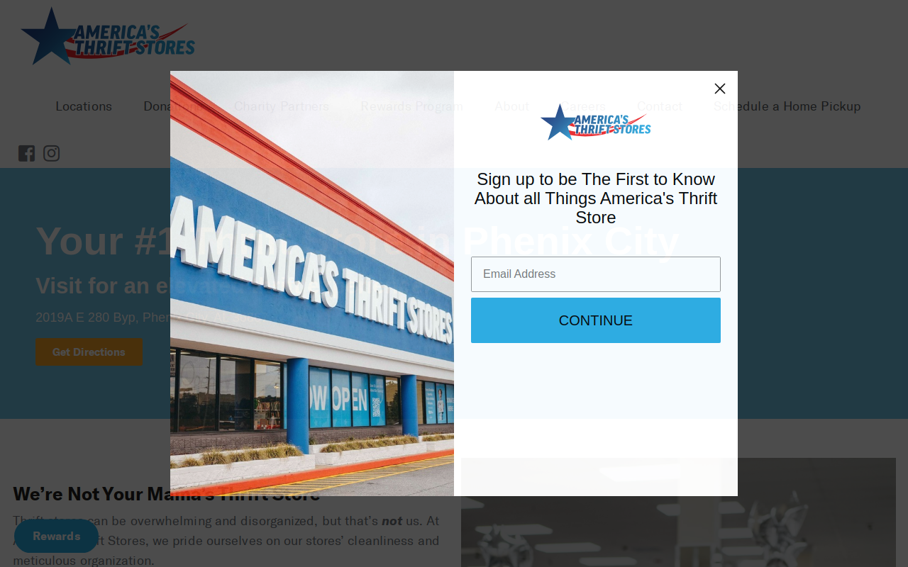 America's Thrift Stores website preview