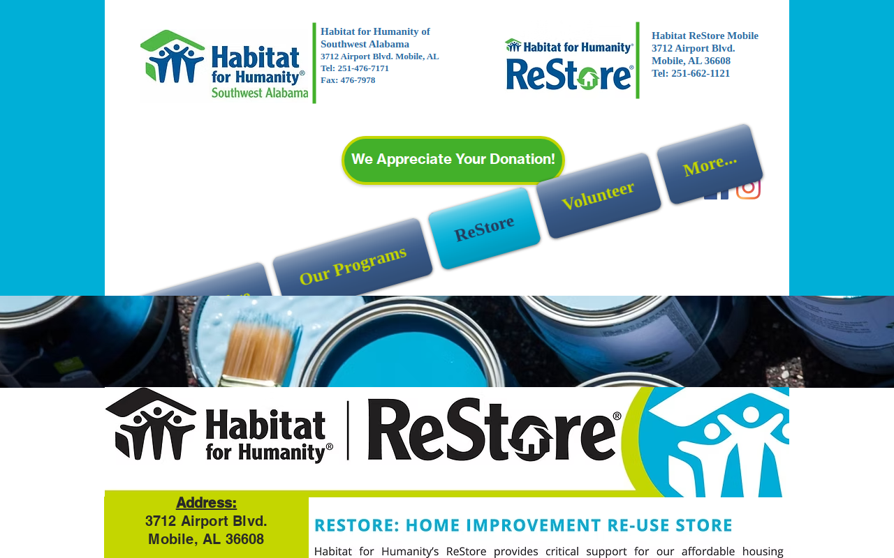 Habitat for Humanity ReStore website preview