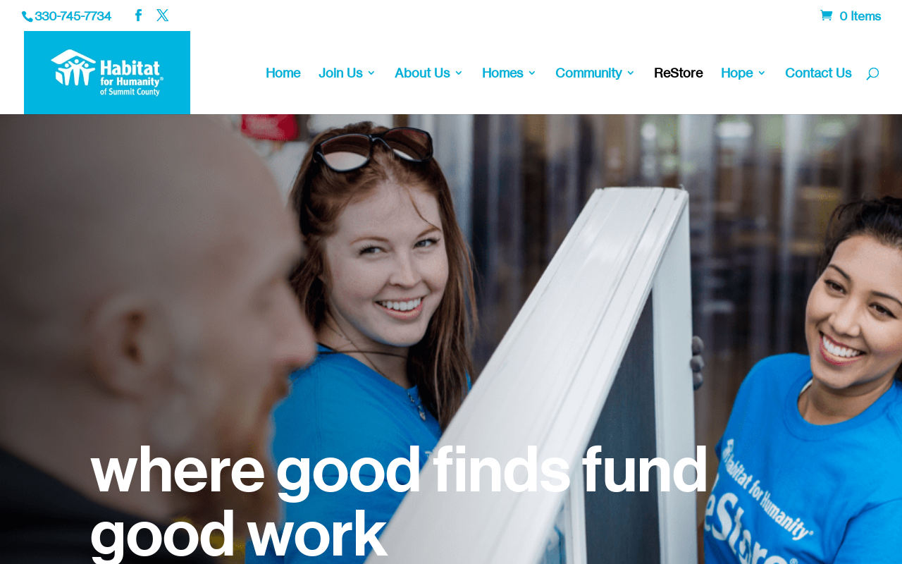 Habitat for Humanity ReStore website preview