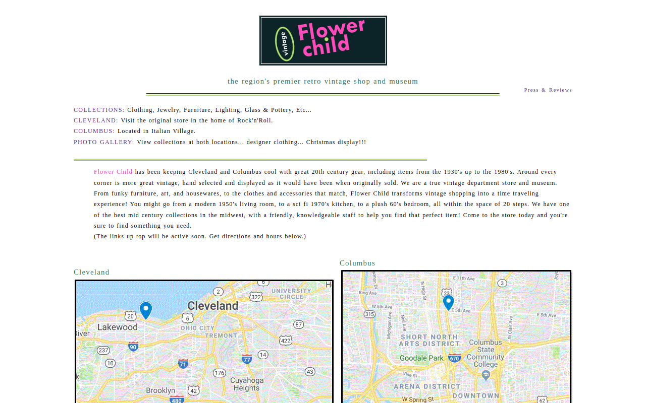 Flower Child website preview