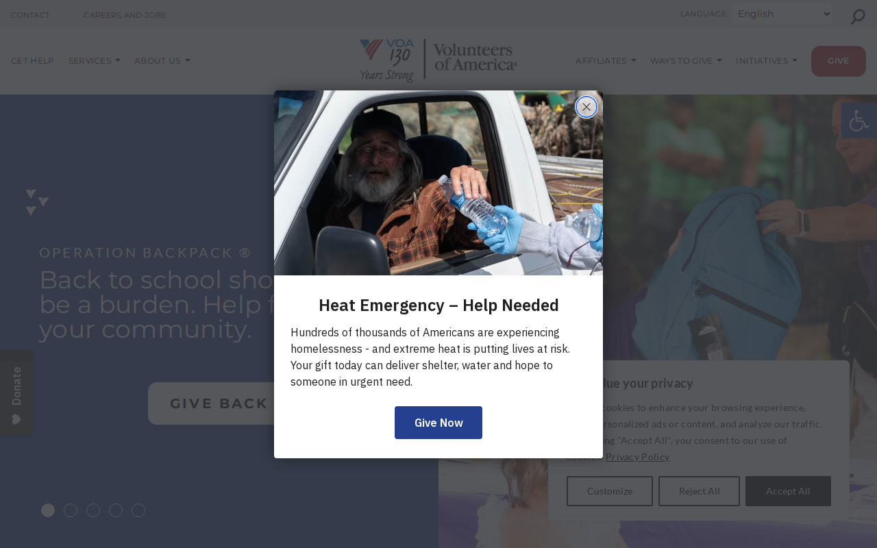 Volunteers of America website preview
