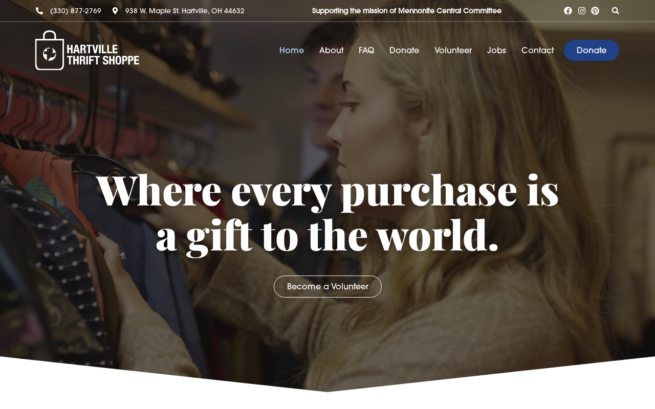 Hartville Thrift Shoppe website preview