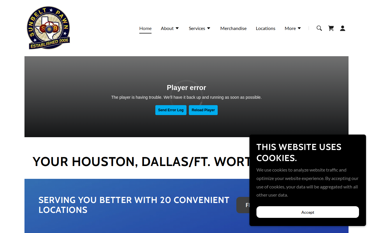 Sunbelt Pawn website preview