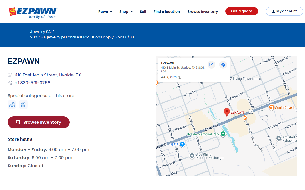 EZPAWN website preview