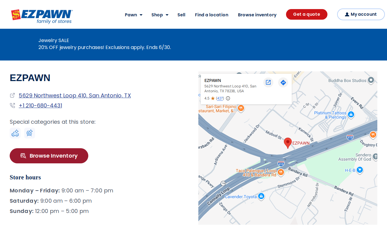 EZPAWN website preview
