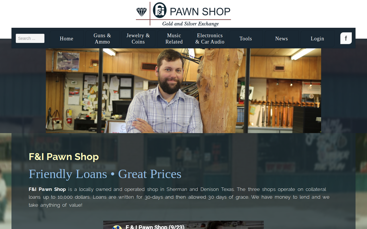 F & I Pawn Shop website preview