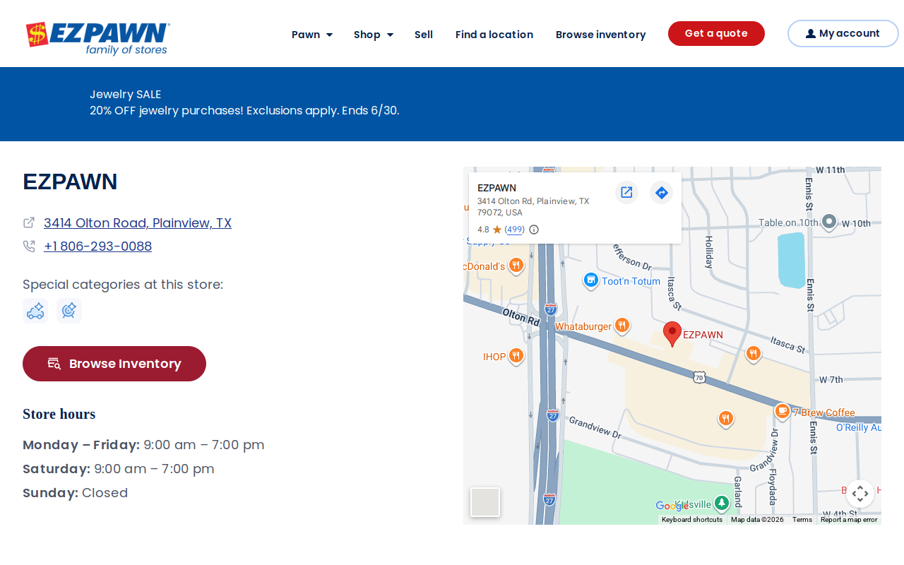 EZPAWN website preview