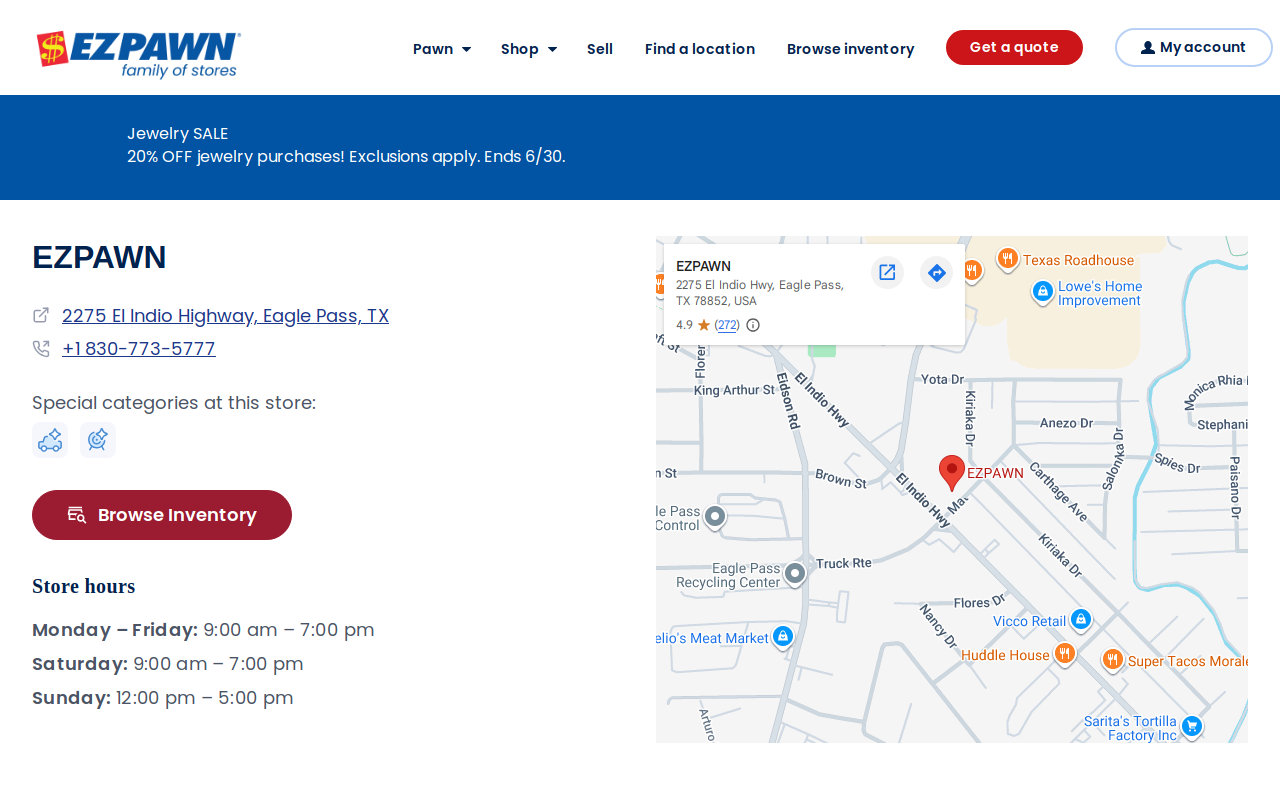 EZPAWN website preview