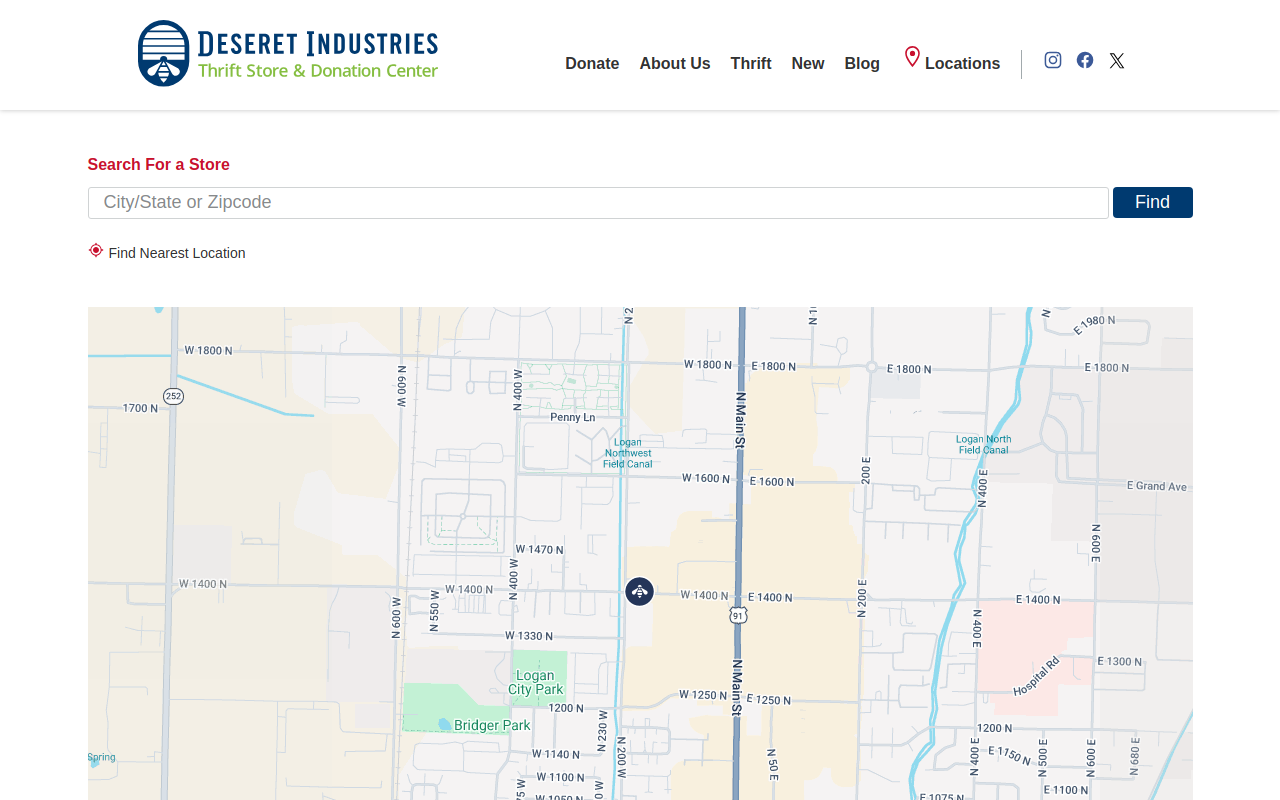Deseret Industries website preview