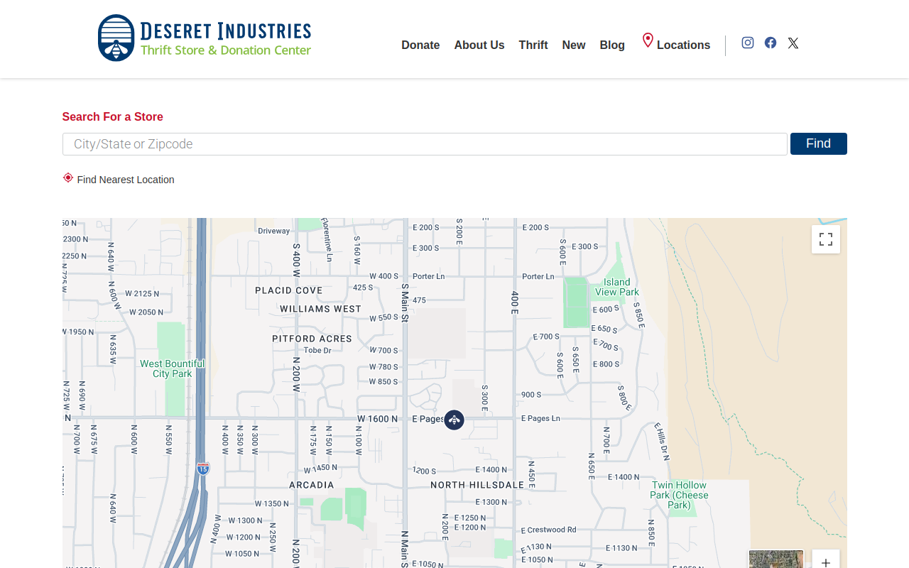 Deseret Industries website preview