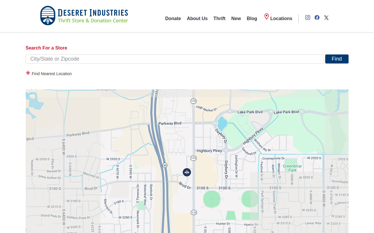 Deseret Industries website preview