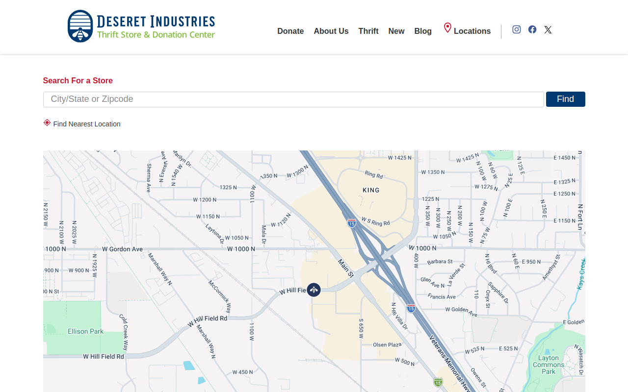 Deseret Industries website preview