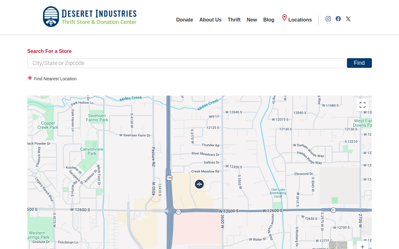 Deseret Industries website preview
