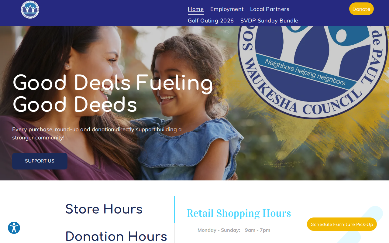 Saint Vincent de Paul Thrift Store website preview