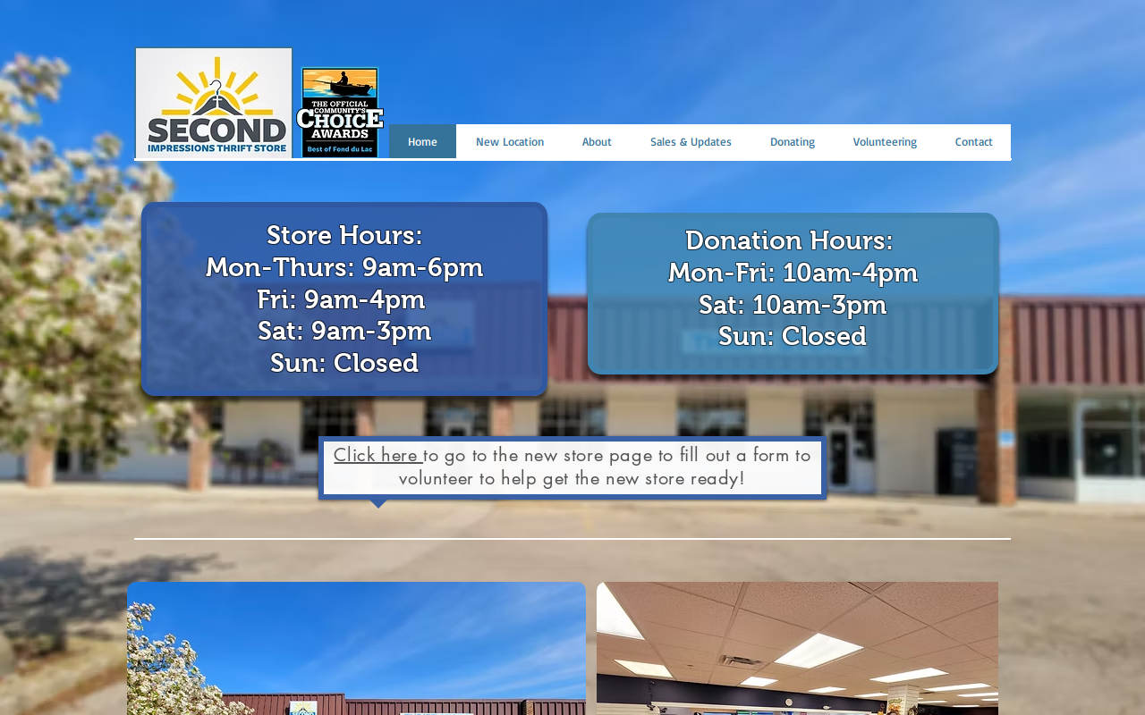 Second Impressions Thrift Store website preview