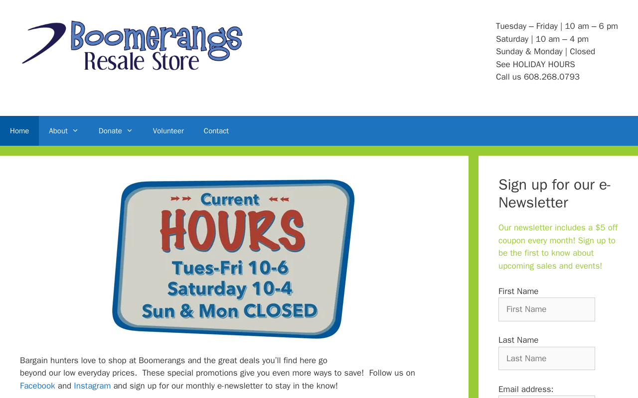 Boomerang Resale Store website preview
