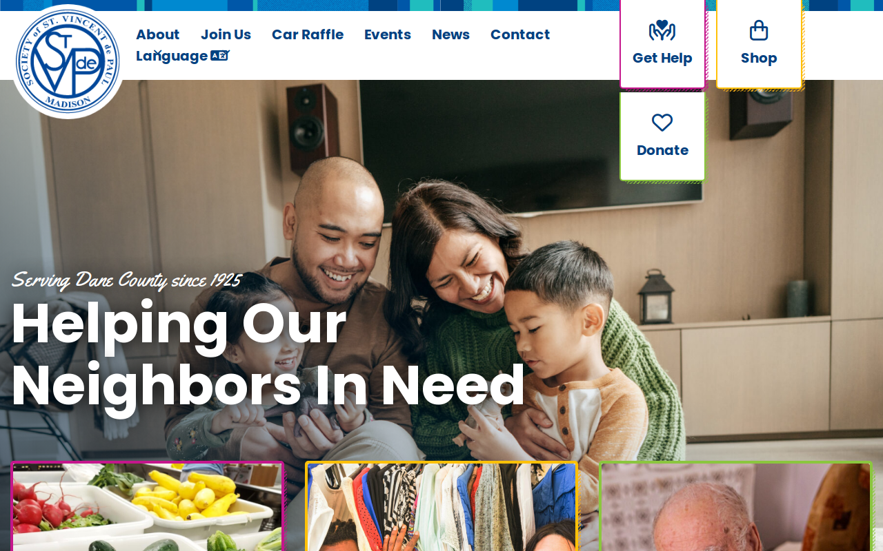 Saint Vincent de Paul Thrift Store website preview