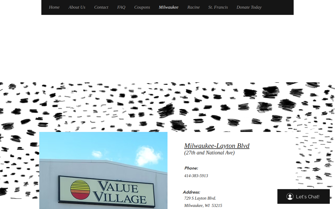 Value Village website preview
