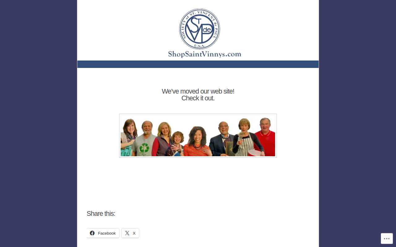 Saint Vincent de Paul Thrift Store website preview