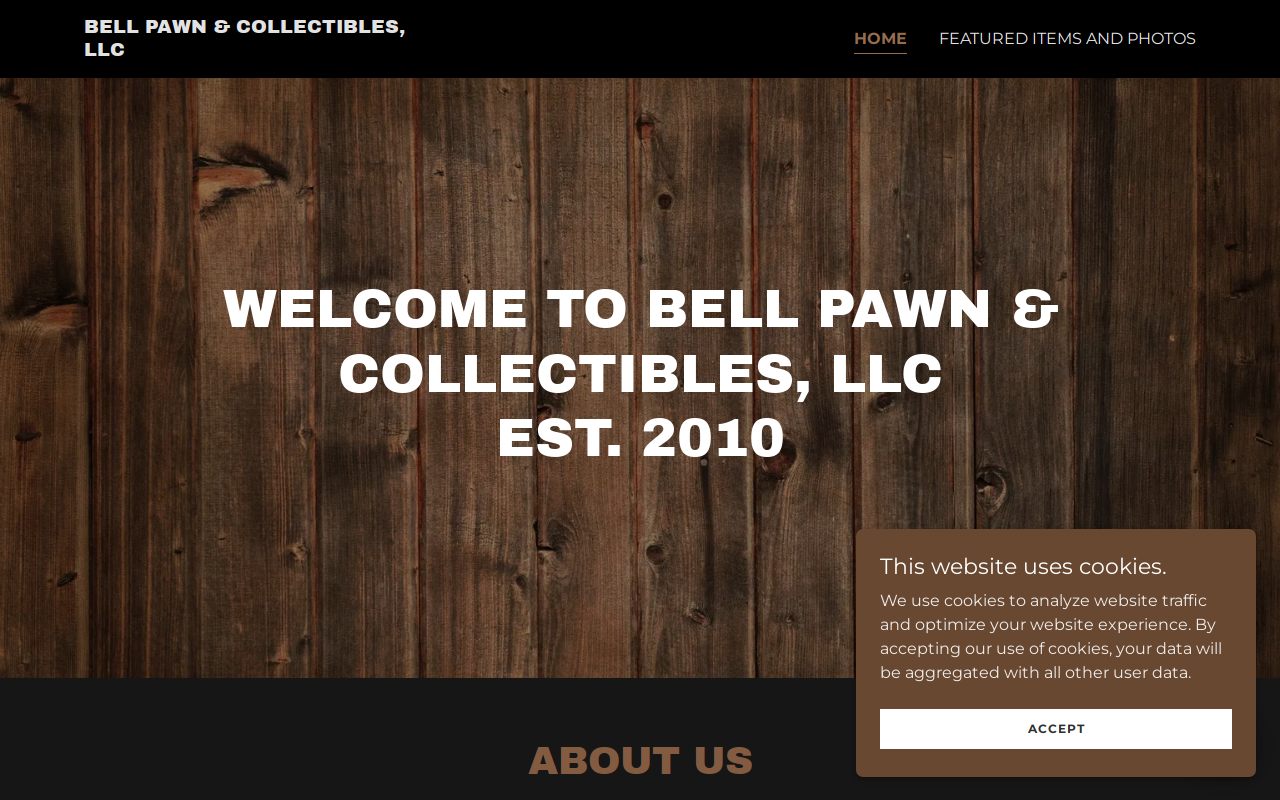 Bell Pawn and Collectibles website preview