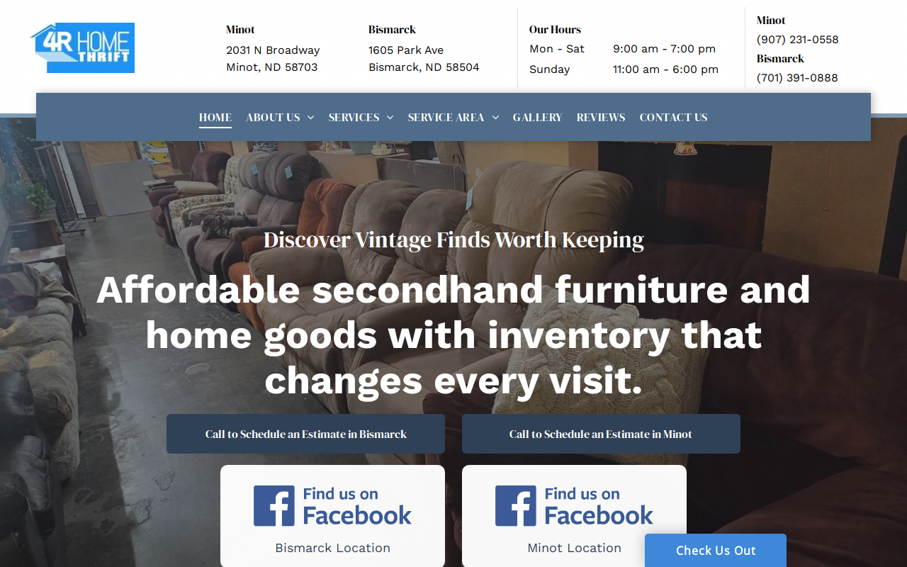 4r Home Thrift website preview