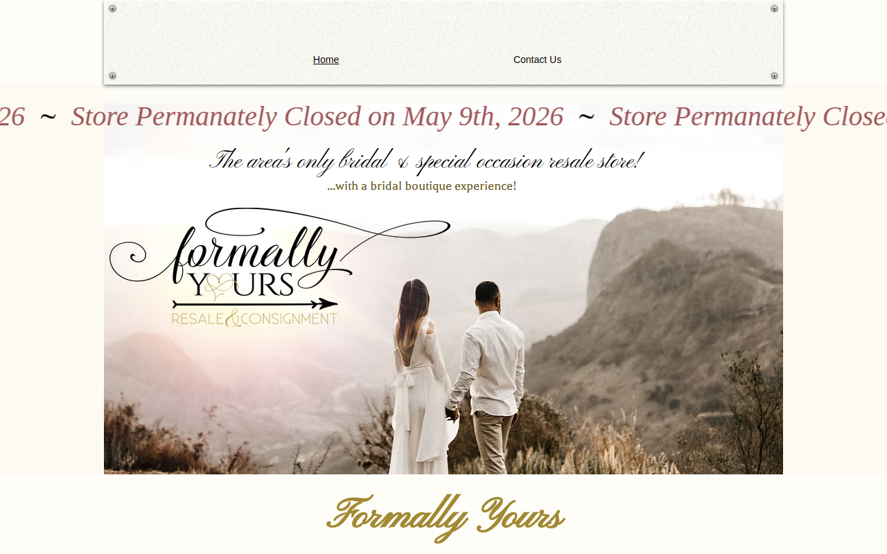 Formally Yours Resale & Consignment website preview