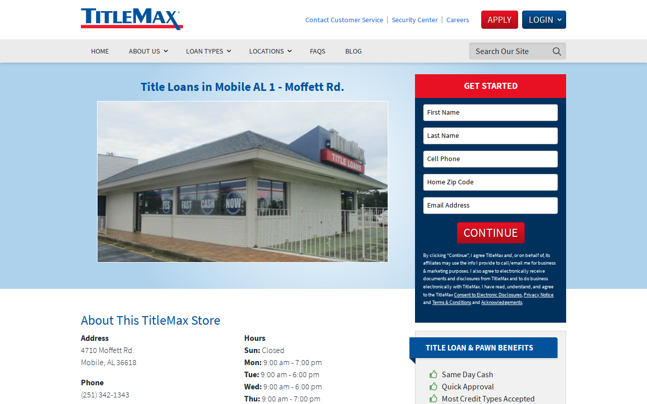 TitleMax Title Pawns website preview