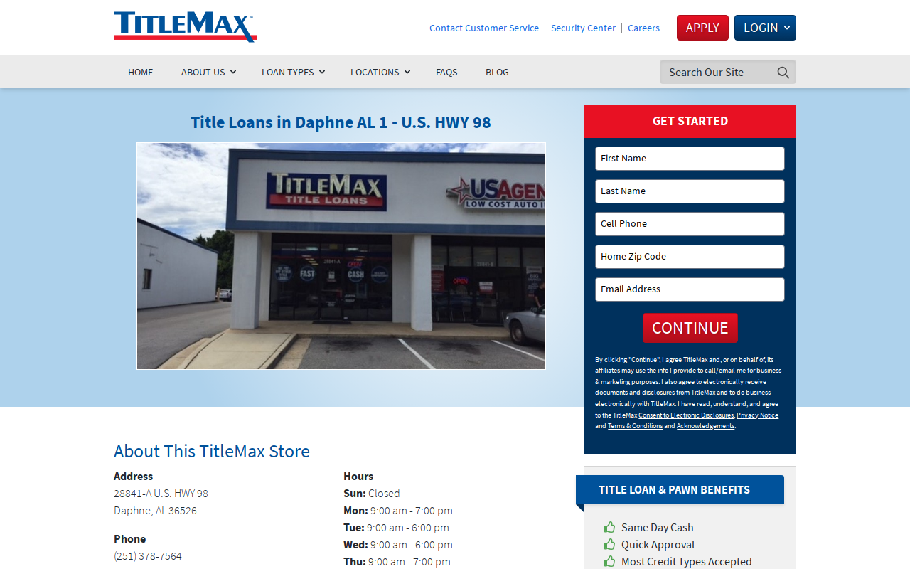 TitleMax Title Pawns website preview
